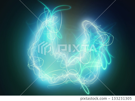 Glowing abstract blue smoke swirl 133231305