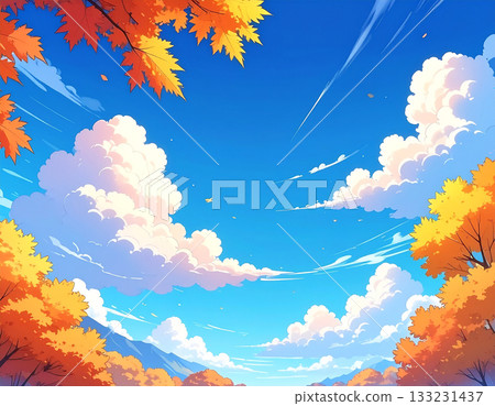 秋葉風景生成AI背景 秋葉風景生成AI背景 133231437