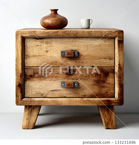 3D bedside table isolated on white background wooden texture 3D bedside table isolated on white background wooden texture 133231896