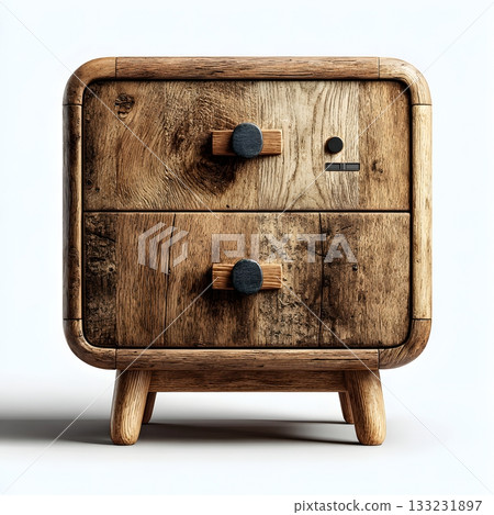 3D bedside table isolated on white background wooden texture 3D bedside table isolated on white background wooden texture 133231897