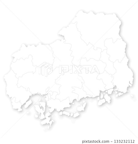 Blank map of Hiroshima prefecture and municipalities Blank map of Hiroshima prefecture and municipalities 133232112
