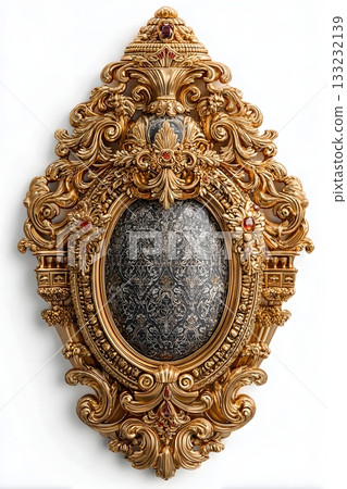 3D decorative mirror isolated on white background 133232139