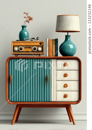 3D sideboard isolated on white background 133232146