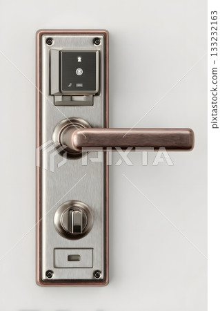 3D smart door lock isolated on white background 133232163