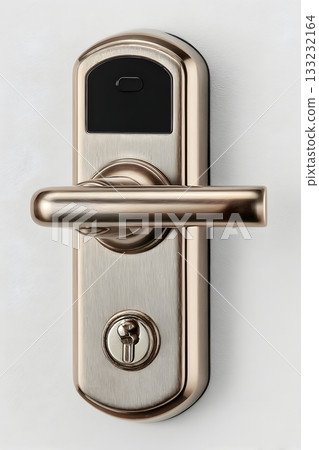 3D smart door lock isolated on white background 133232164