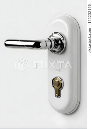 3D smart door lock isolated on white background 133232166
