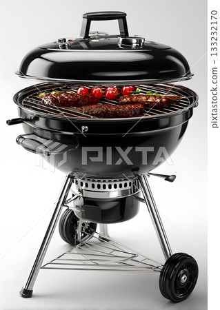 3D barbecue grill isolated on white background 133232170