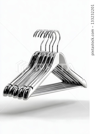 3D coat hanger isolated on white background 3D coat hanger isolated on white background 133232201