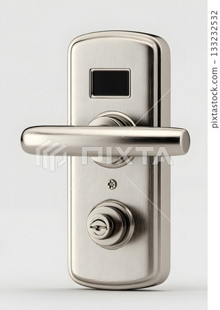 3D smart door lock isolated on white background metal 133232532