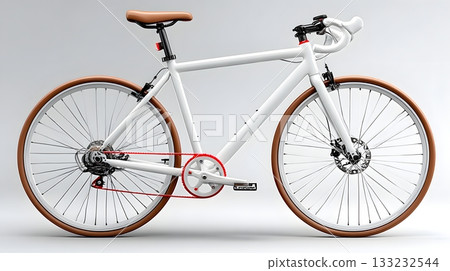 3D bicycle isolated on white background modern frame 133232544