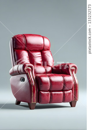 3D cinema chair isolated on white background red leather 3D cinema chair isolated on white background red leather 133232573