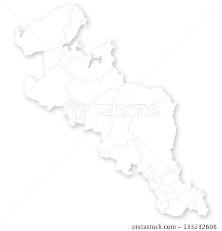 Blank map of Kyoto prefecture and municipalities Blank map of Kyoto prefecture and municipalities 133232608