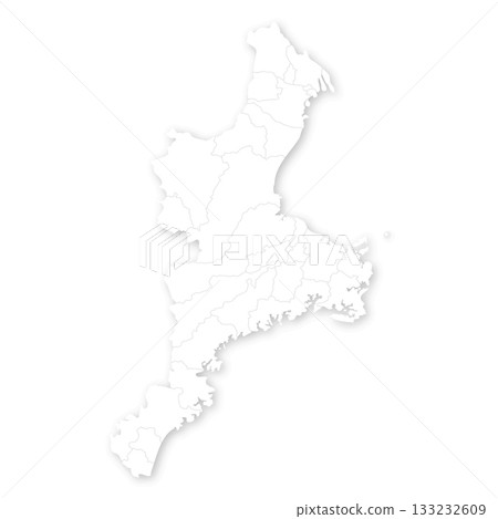 三重縣及市町村空白地圖 133232609
