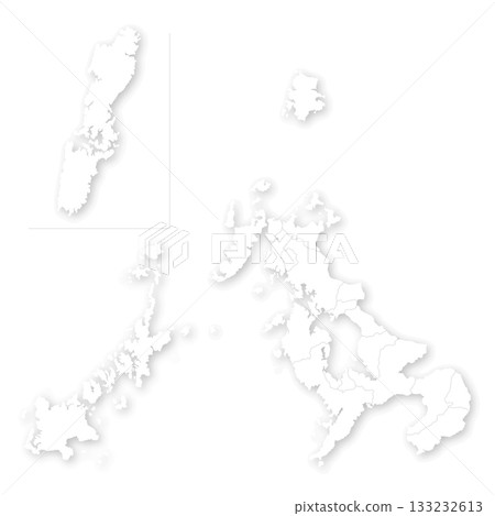 長崎縣及市町村空白地圖 133232613