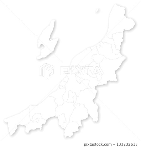新潟縣及市町村空白地圖 133232615