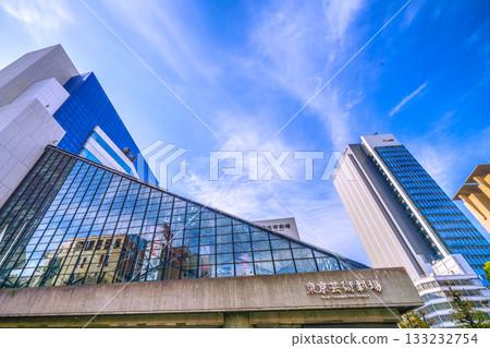 New view of Tokyo cityscape in Japan. View of Ikebukuro West Exit Park in front of Ikebukuro Station, Tokyo Metropolitan Theatre, skyscrapers, etc. = 7th 133232754