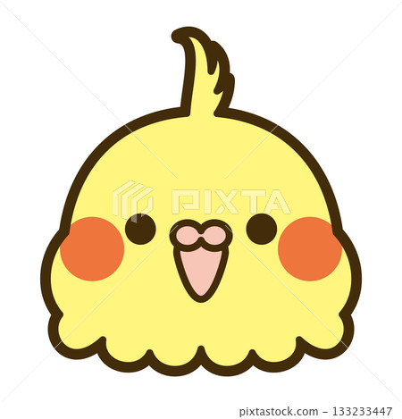 可愛的玄鳳鸚鵡臉部圖標 133233447