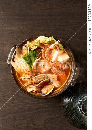 Seafood jjigae pot Seafood jjigae pot 133233569