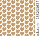 Valentine's Day pattern background with gold hand-drawn hearts - a cute design that expresses love and romance 133233627