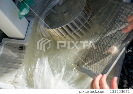 Cleaning the ventilation fan in the kitchen Cleaning the ventilation fan in the kitchen 133233671