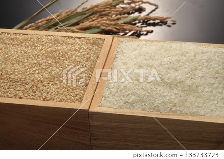 Brown rice and white rice Brown rice and white rice 133233723
