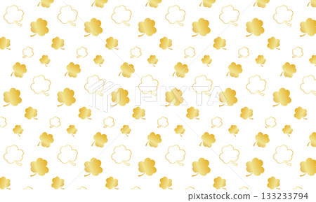 三葉草圖案，金色三葉草標記 133233794