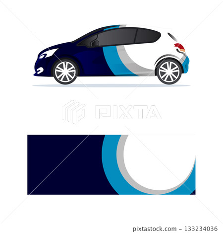 wrapping car decal blue circle design 133234036