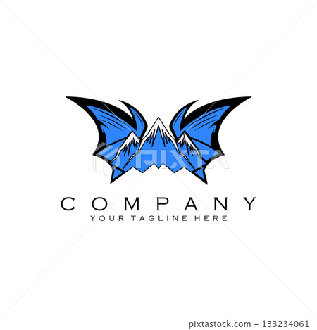 mountain bat logo design vector 133234061