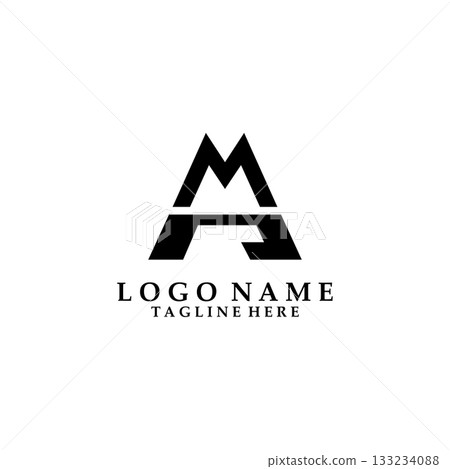 Initial letter MR or RM logo design vector 133234088
