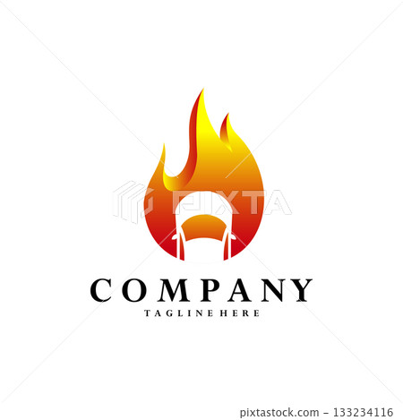fire car logo design vector 133234116