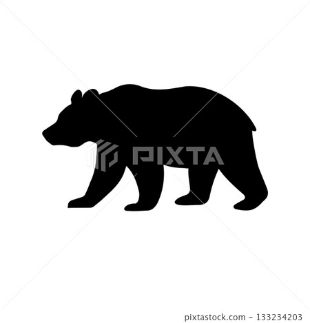 熊的簡單輪廓插圖,適用於招牌,單色 熊的簡單輪廓插圖,適用於招牌,單色 133234203