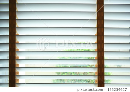 white window blinds in home, object for decorate interior of house white window blinds in home, object for decorate interior of house 133234627