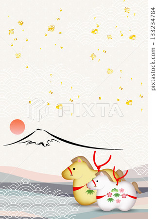 馬年賀卡十二生肖背景 133234784