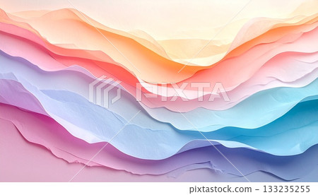 A gentle pastel abstract background made of pale layers of Japanese paper A gentle pastel abstract background made of pale layers of Japanese paper 133235255