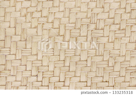 Old bamboo weaving pattern, woven rattan mat texture for background and design art work. Old bamboo weaving pattern, woven rattan mat texture for background and design art work. 133235318
