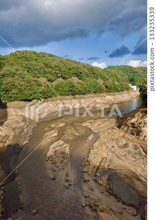 Shimane Nunobe Dam without water Shimane Nunobe Dam without water 133235339