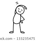 A stick figure stretching comfortably 133235475