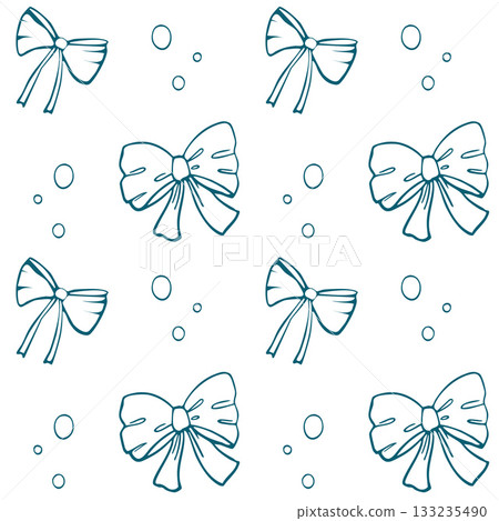 Seamless pattern with bows. Vector illustration for wrapping paper, fabric, wallpaper, Seamless pattern with bows. Vector illustration for wrapping paper, fabric, wallpaper, 133235490