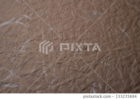 Brown Echizen washi paper with natural fiber patterns 133235684
