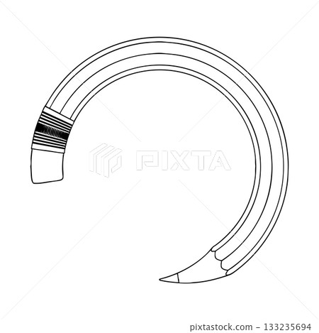 Outline for Coloring of Pencil School, Office and Art Supplies. Vector Illustration. 133235694