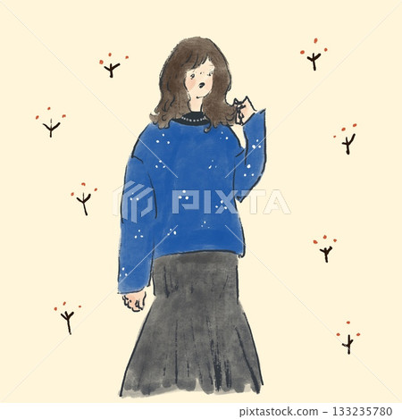 A woman whose hair grows in winter and wants to cut it 133235780