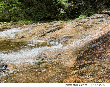Upstream of Namera Falls, Ryuzukyo Gorge in Akiota, Hiroshima Prefecture. Upstream of Namera Falls, Ryuzukyo Gorge in Akiota, Hiroshima Prefecture. 133235929