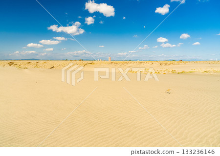 <<Shizuoka Prefecture>> Nakatajima Sand Dunes - Scenery under clear skies <<Shizuoka Prefecture>> Nakatajima Sand Dunes - Scenery under clear skies 133236146