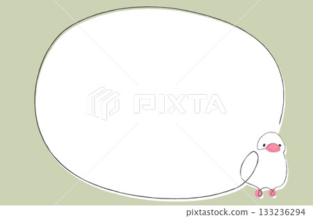 一幅爪哇麻雀的圓形畫框，看起來像是用鉛筆一筆畫出來的。 133236294