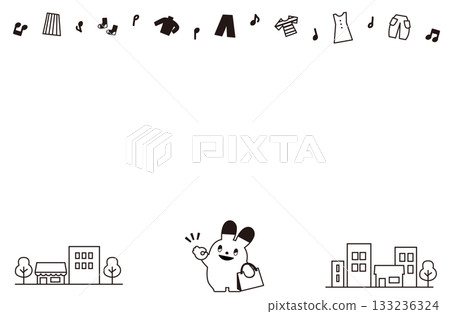 購物兔說“OK”,城市邊框(單色) 購物兔說“OK”,城市邊框(單色) 133236324