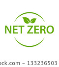 net zero carbon footprint icon vector emissions free no atmosphere pollution CO2 neutral stamp for graphic design, logo, website, social media, mobile app, UI 133236503