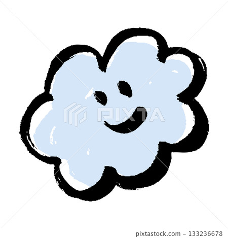 Illustration of a cute cloud with a face Illustration of a cute cloud with a face 133236678