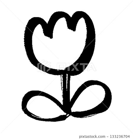 Hand drawn simple tulip illustration 133236704