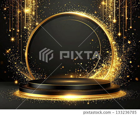 黑色和金色背景素材，黑色星期五圖片背景，AI生成圖像 133236785