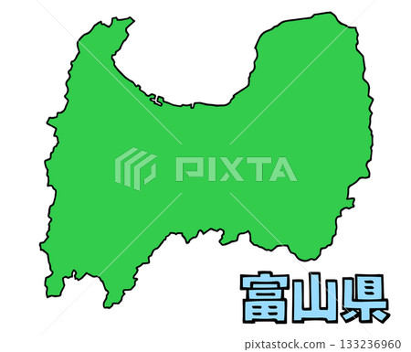 A slightly loose map of Toyama prefecture, written characters, simple 133236960